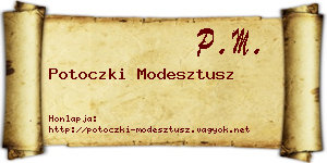 Potoczki Modesztusz névjegykártya